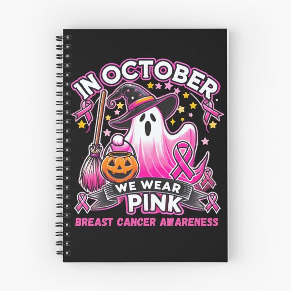 Item preview, In October We Wear Pink Ghost Witch Breast Cancer Awareness  designed and sold by SztylishDesigns.