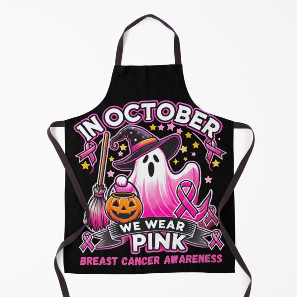 Item preview, In October We Wear Pink Ghost Witch Breast Cancer Awareness designed and sold by SztylishDesigns.