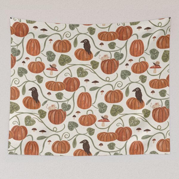 Item preview, Gouache Pumpkin Patch designed and sold by ohjessmarie.