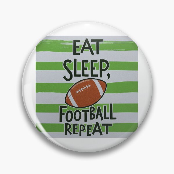 Item preview, Green stripes of Eat, sleep , football repeat designed and sold by FitEnvy.