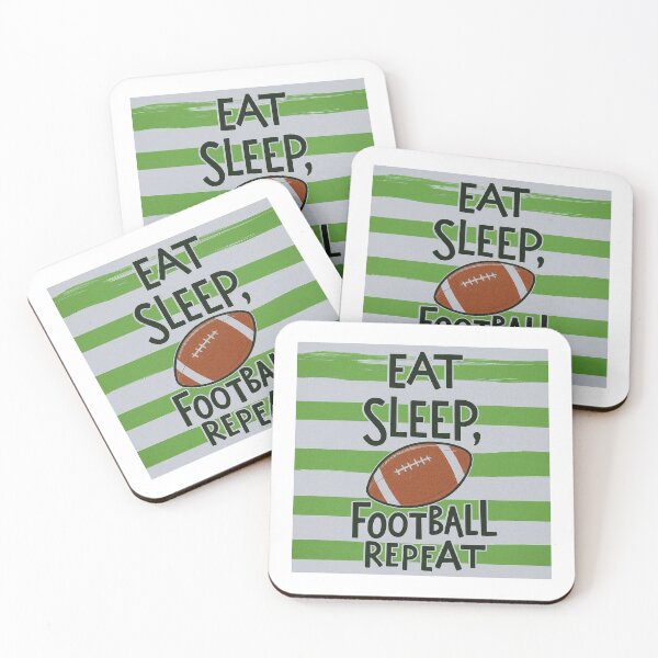 Item preview, Green stripes of Eat, sleep , football repeat designed and sold by FitEnvy.