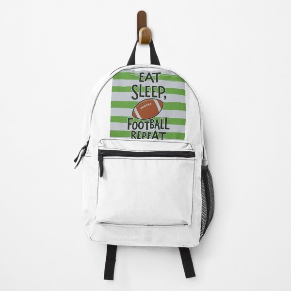 Item preview, Green stripes of Eat, sleep , football repeat designed and sold by FitEnvy.