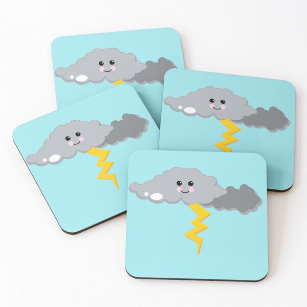 Item preview, Cute happy thunder and lightning clouds  designed and sold by esullivan.