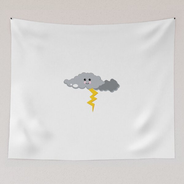 Item preview, Cute happy thunder and lightning clouds  designed and sold by esullivan.