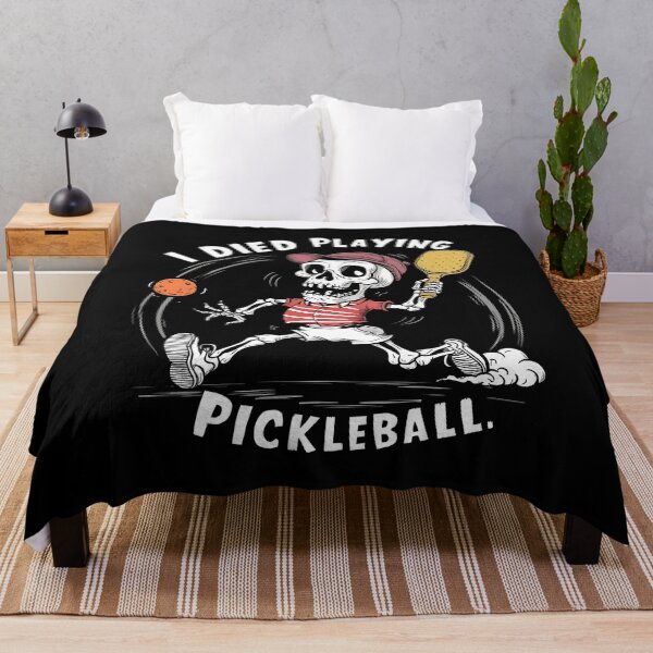Item preview, I Died Playing Pickleball Skeleton Player Paddle - Xmas Halloween designed and sold by Smix Pixels.