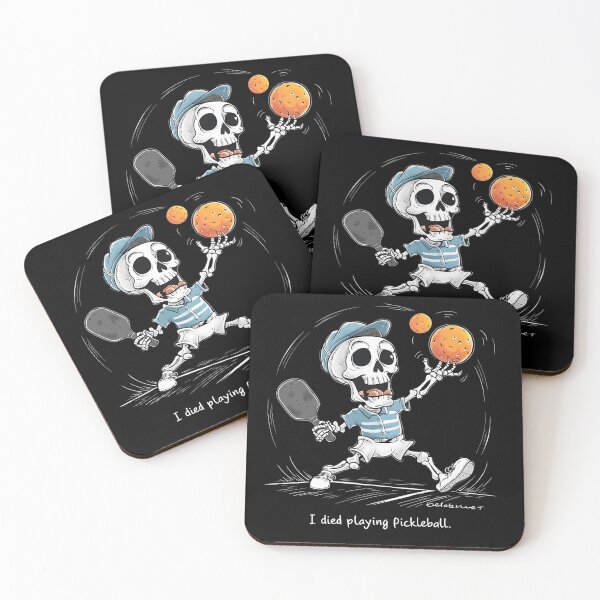 Item preview, I Died Playing Pickleball Skeleton Player Paddle  -  Xmas Halloween  designed and sold by Smix Pixels.