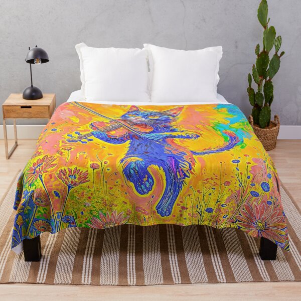 Item preview, Vibrant Cat Playing Violin Artwork designed and sold by blackhalt.