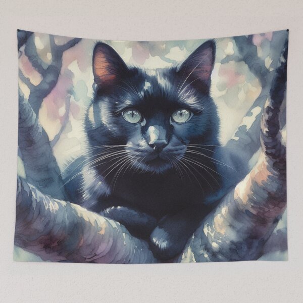 Item preview, Black Cat In Tree designed and sold by PamsAIArt.