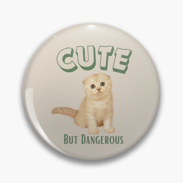 Item preview, Cute But Dangerous - Green Kitty - Crazy Cat designed and sold by RoseGenuine.