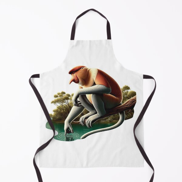 Item preview, Proboscis Monkey Resting Peacefully on a Tree Branch by the River – A Serene Wildlife Moment designed and sold by KreaDesignOne.