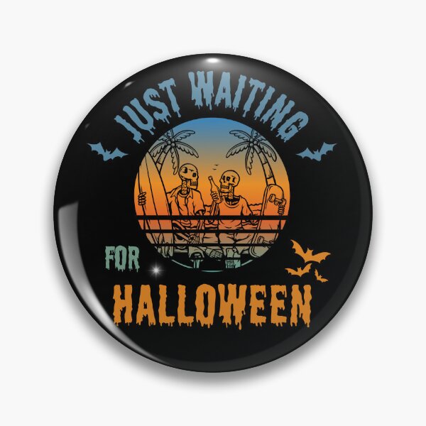Item preview, Funny Just Waiting For Halloween Skeleton Spooky Vibe Summer designed and sold by Dabbing Turtle Designs.