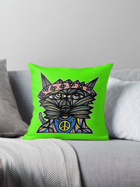 "Peace Kat" Throw Pillow