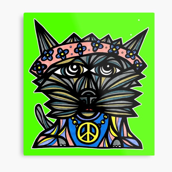 "Peace Kat" Metal Print