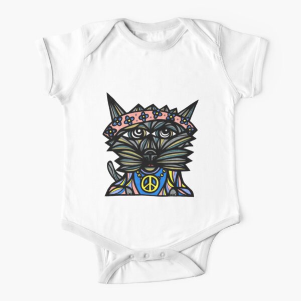 "Peace Kat" Short Sleeve Baby One-Piece