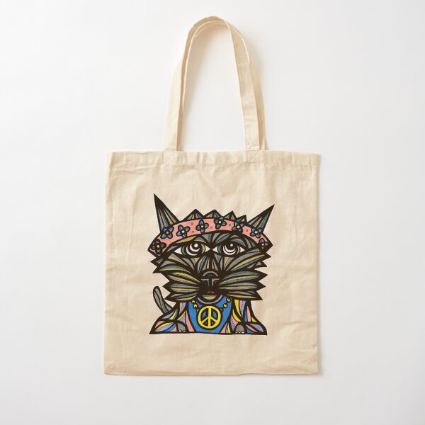 "Peace Kat" Cotton Tote Bag