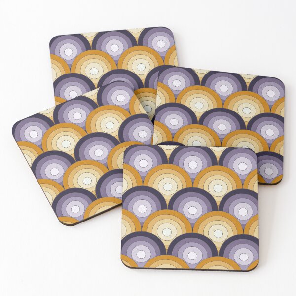 Item preview, Mid century circles tile Pattern - purple and yellow designed and sold by SketchyHeart.