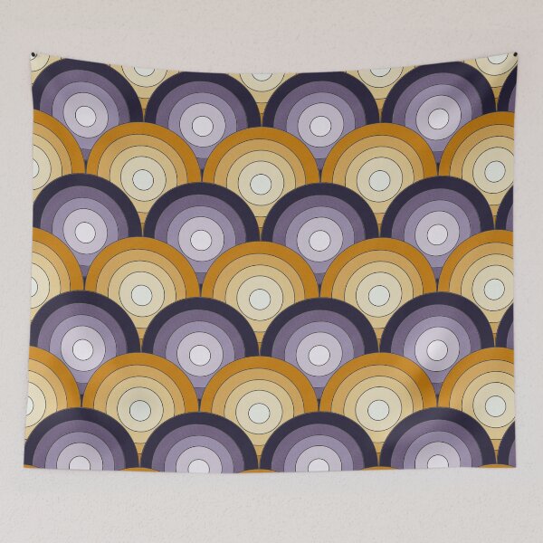 Item preview, Mid century circles tile Pattern - purple and yellow designed and sold by SketchyHeart.