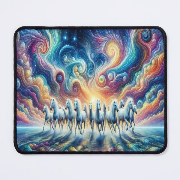 Item preview, White Horse Herd in the Surf designed and sold by PamsAIArt.