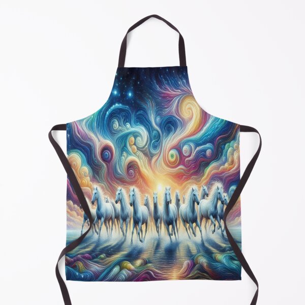 Item preview, White Horse Herd in the Surf designed and sold by PamsAIArt.