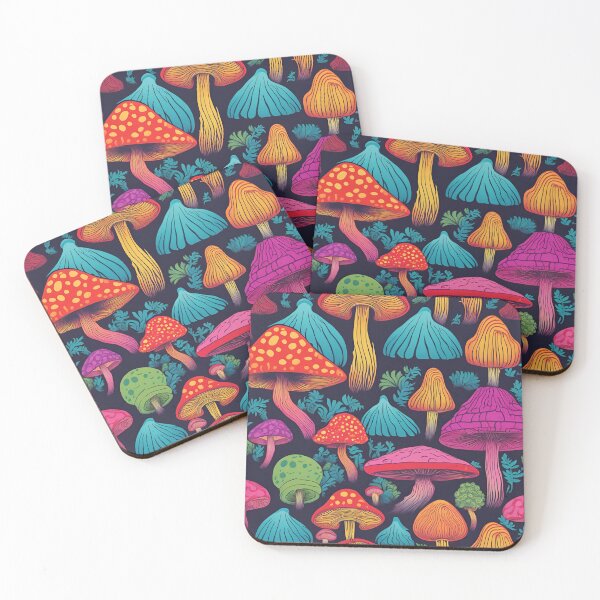 Item preview, Retro trippy mushroom pattern designed and sold by NicMacTees.