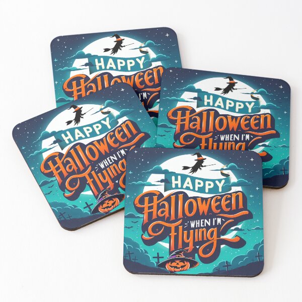 Item preview, Happy Halloween witch Flying, typography designed and sold by maxmaj.