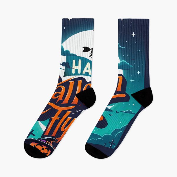 Item preview, Happy Halloween witch Flying, typography designed and sold by maxmaj.