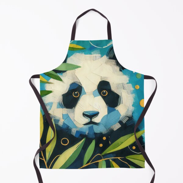 Item preview, Cute Panda Bear with bamboo leaves designed and sold by FOLK ART FUSION by heidiannemorris.