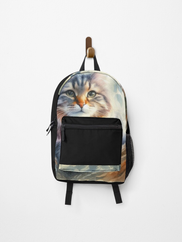 Thumbnail 1 of 3, Backpack, Tabby In Tree designed and sold by PamsAIArt.