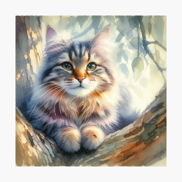 Item preview, Tabby In Tree designed and sold by PamsAIArt.