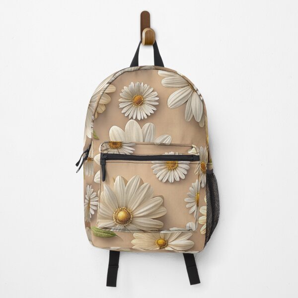 Item preview, White daisies on a beige background designed and sold by Erik Visnievskij.