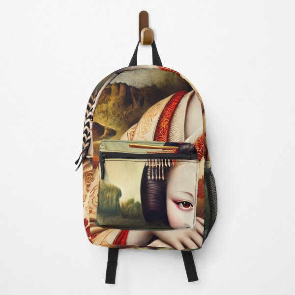 Item preview, Geisha Meets Mona Lisa – Traditional Japanese Beauty Oil Painting designed and sold by SakuraJapanArt.