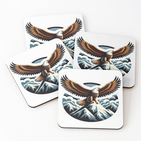 Item preview, Majestic Eagle Perched on Snowy Mountain Peak with Wings Spread – A Bold Display of Strength and Grace designed and sold by KreaDesignOne.