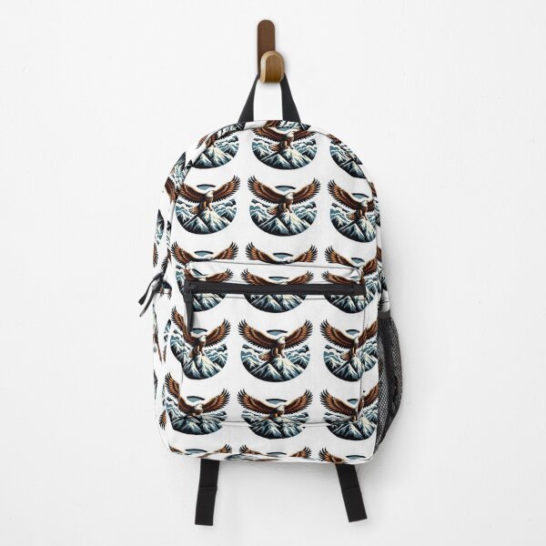 Item preview, Majestic Eagle Perched on Snowy Mountain Peak with Wings Spread – A Bold Display of Strength and Grace designed and sold by KreaDesignOne.