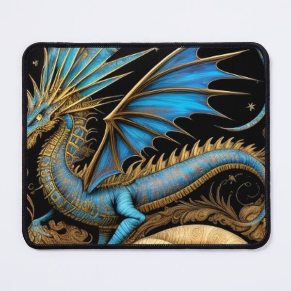 Item preview, Medieval Gold Blue Dragon  designed and sold by TheDarkWardrobe.