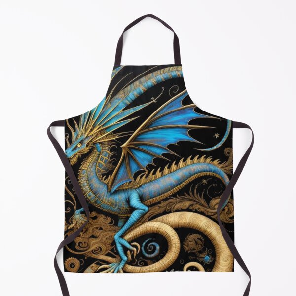 Item preview, Medieval Gold Blue Dragon designed and sold by TheDarkWardrobe.