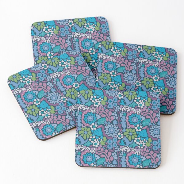 Item preview, Aussie Abstract Flora and Fauna in Blue designed and sold by The Wattle Studio.