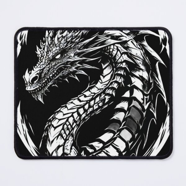 Item preview, Gothic Epic Design: Detailed Black and White Dragon Emblem designed and sold by FRADEX STORE.