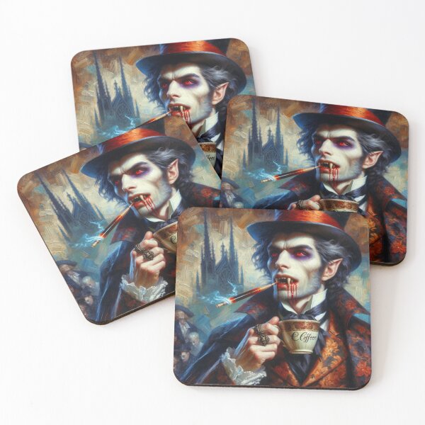 Item preview, Realistic Vampire Drinking Coffee designed and sold by Travelcases.
