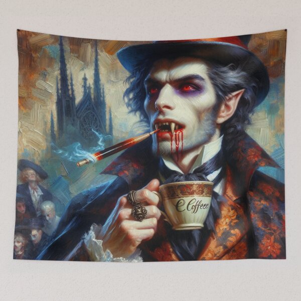 Item preview, Realistic Vampire Drinking Coffee designed and sold by Travelcases.