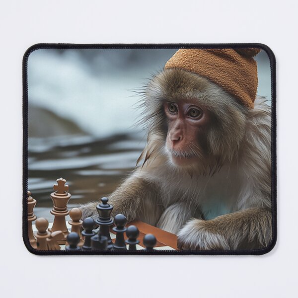 Item preview, A Japanese Macaque Enjoying a Hot Spring and Chess designed and sold by SheldonOfOsaka.
