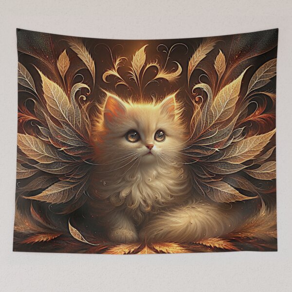 Item preview, Golden Winged Feline: A Mythical Marvel designed and sold by darlene80184.