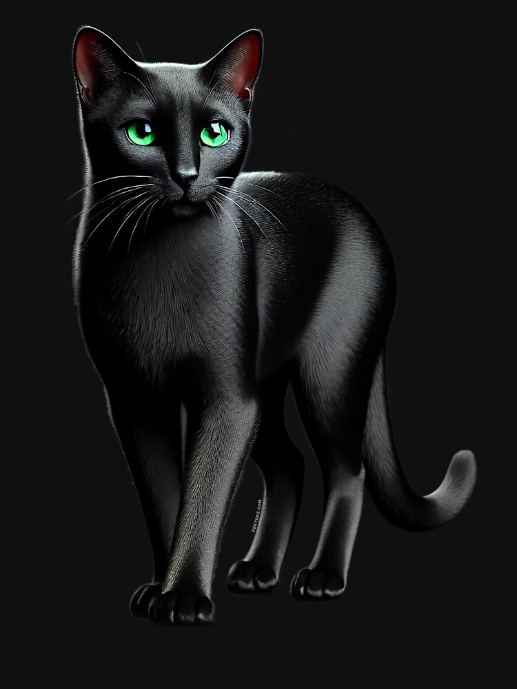 Thumbnail 7 of 7, Classic T-Shirt, Black Sleek Cat designed and sold by zeeteezofficial.