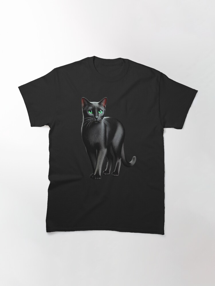 Thumbnail 3 of 7, Classic T-Shirt, Black Sleek Cat designed and sold by zeeteezofficial.