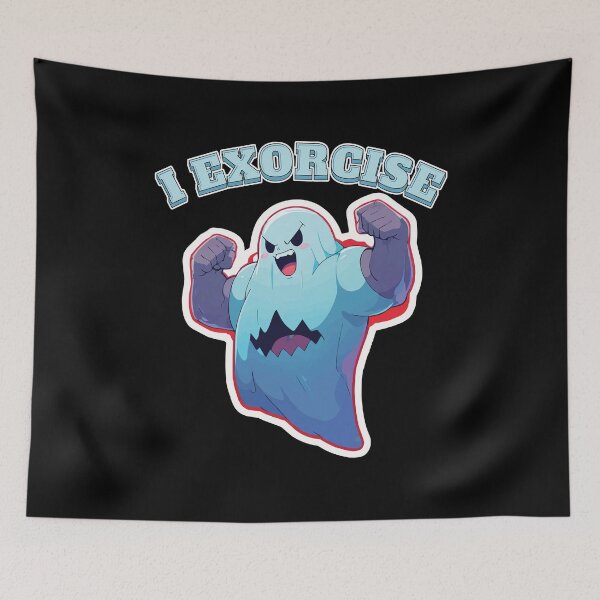 Item preview, I Exorcise Blue Ghost Funny Spooky Halloween Workout  designed and sold by thecatcouch.