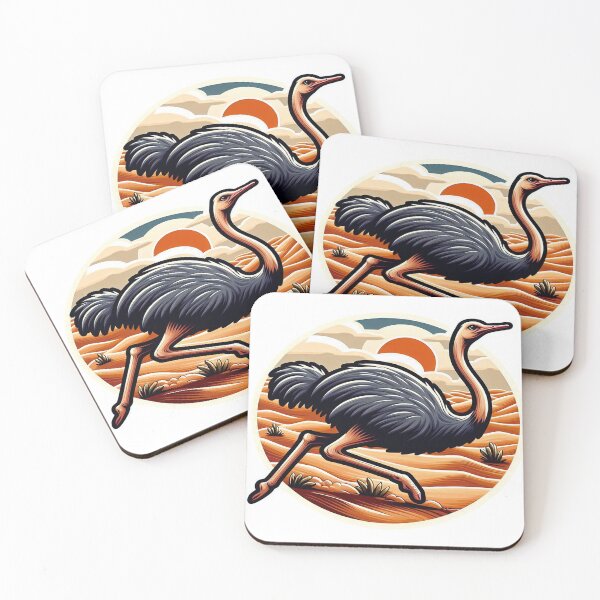 Item preview, Ostrich Sprinting Across the Desert – Capturing the Speed and Grace of this Unique Bird designed and sold by KreaDesignOne.