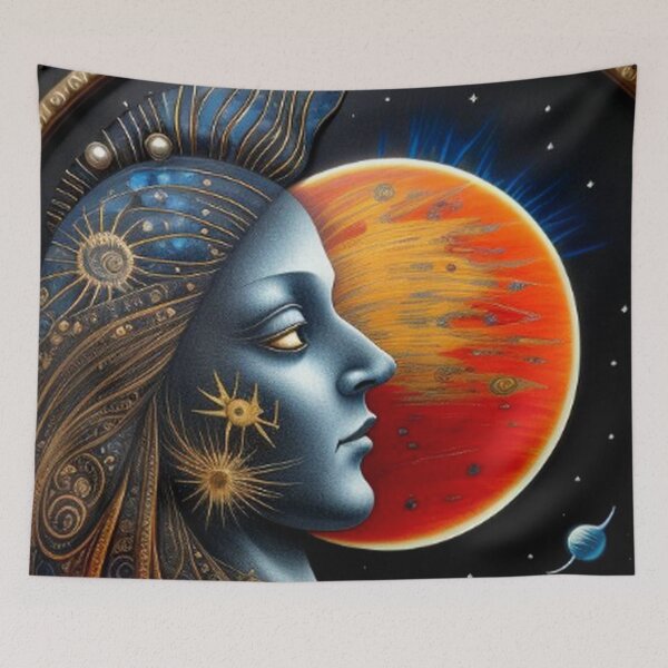 Item preview, Abstract Sun Moon Art  designed and sold by TheDarkWardrobe.