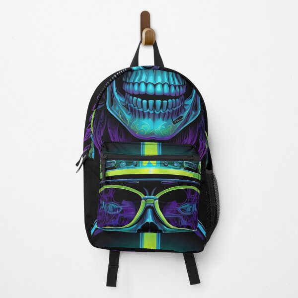 Item preview, Neon Indian Motorcycle Skull Art designed and sold by creativaimages.
