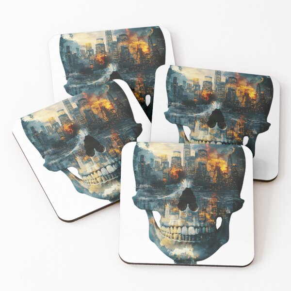 Item preview, Artistic Skull with City Double Exposure - Surreal Art designed and sold by Fab-Haven.