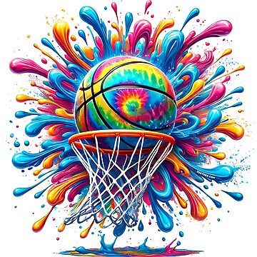 Artwork thumbnail, Abstract Basketball Tie Die Paint Splash by zeeteezofficial