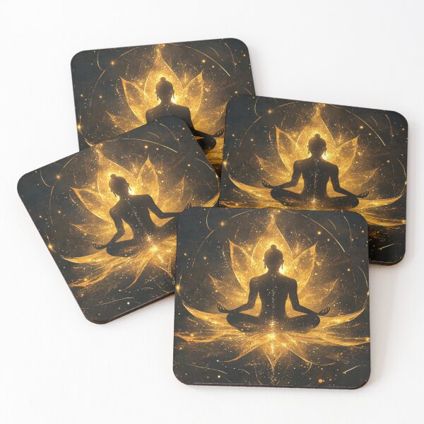 Item preview, Golden Meditative Silhouette - Spiritual Awakening and Serenity designed and sold by Fab-Haven.